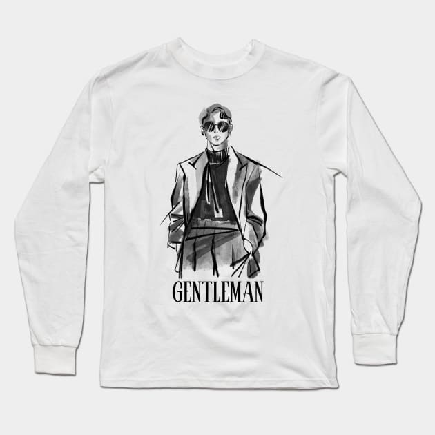 Gentleman Suave Long Sleeve T-Shirt by Tip Top Tee's